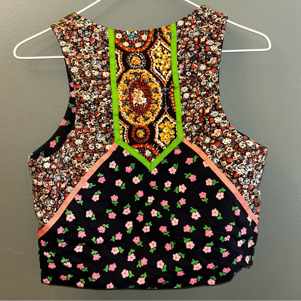 Vintage 70s Hippie Patchwork Vest and Maxi Skirt Set Waist 24 The French Clique - Picture 4 of 16